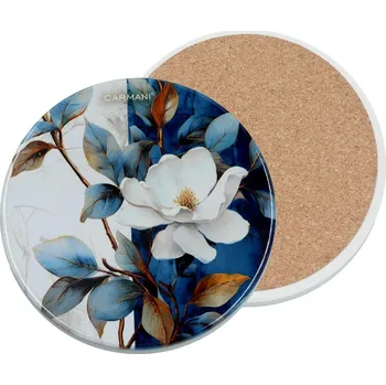 Obraz Carmani, keramická kulatá podložka pod hrnek - KVĚTY