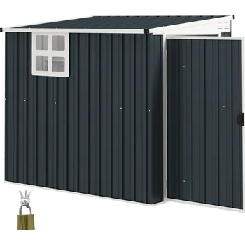 Zahradní domek Outsunny Zahradní kůlna Outsunny, kůlna na zahradní nářadí, okno, větrací otvory, uzamykatelná, ocel, tmavě šedá