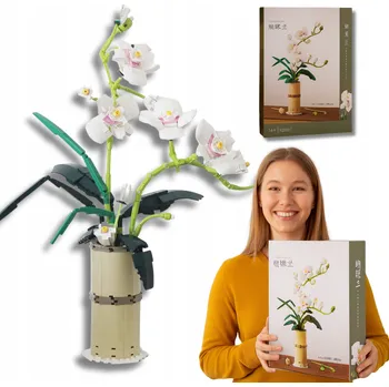 ostatní stavebnice STAVEBNÍ STAVEBNICE KVĚTINY ORCHIDEJ KYTICE VE VÁZE 58 8 DÍLŮ COIL