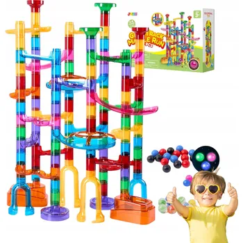 ostatní stavebnice JOYIN Kuličková dráha - 137 dílků, svítící, STEM hračka DÁREK 3+