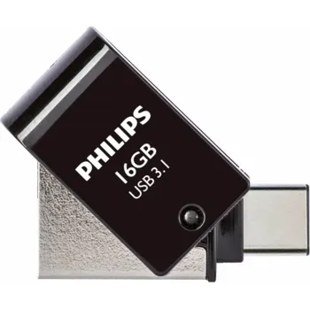 USB flash disk Philips 2 in 1 OTG 16GB USB 3.1 + USB C Midnight Black PHUSB16G2IN1OTGGU3C