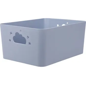 Úložný box PLASTOVÝ ÚLOŽNÝ KOŠÍK 26 X 17,4 X 11 CM MODRÝ