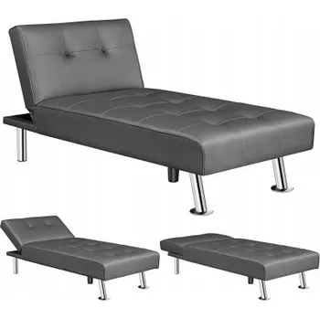 Pohovka Rozkládací pohovka 611110 black, opěradlo sklápěcí, 166,5 x 76,5 x 40 cm, nosnost 280 kg - B YAHEETECH