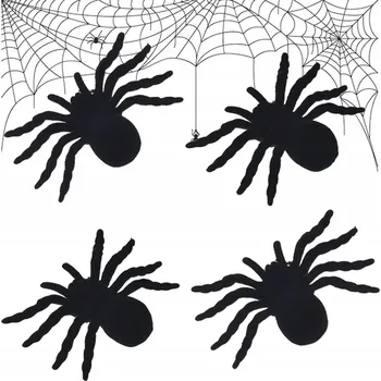 Obraz HALLOWEENSKÝ PAVOUK 4 KS VELKÁ DEKORACE STRAŠIDELNÁ