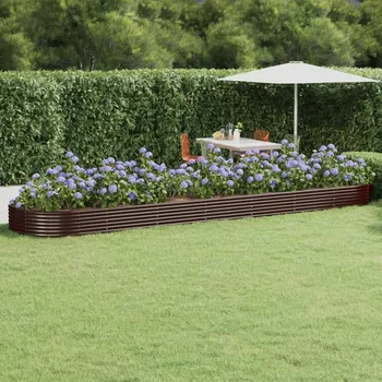 Vyvýšený záhon vidaXL Vyvýšený záhon práškově lakovaná ocel 600x140x36 cm hnědý