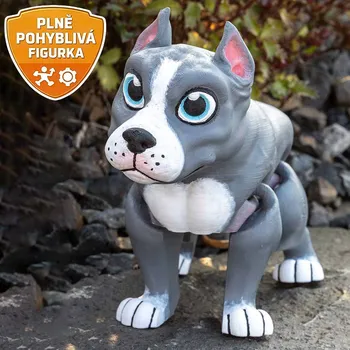 omalovánky Maluj 3D | Pitbull Rocky – Kreativní sada 3D omalovánky s barvami a štětcem