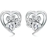 Elenys stříbrné peckové náušnice Packa tlapka čiré-WH