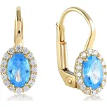 Lillian Vassago Zlaté patentové náušnice s barevnými a čirými