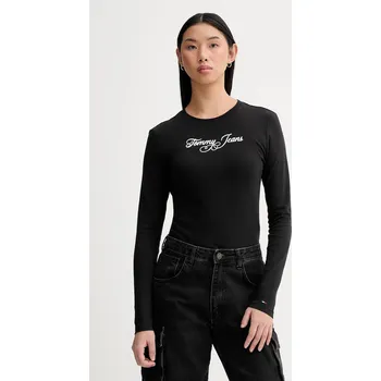 Pánské tričko Bavlněné tričko s dlouhým rukávem Tommy Jeans DW0DW21844 černá 99X, vel. L