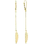 Lillian Vassago Visací zlaté náušnice Lístek LLV22-GER145Y