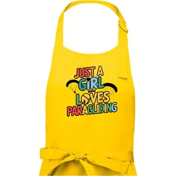 Kuchyňská zástěra Just a girl who loves paragliding - Dámská zástěra na vaření - Univerzální velikost ( Žlutá )