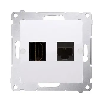 Elektrická zásuvka Internetová zásuvka nástěnná Kontakt-simon bílá