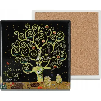 Obraz Carmani, keramická čtvercová podložka pod hrnek - KLIMT/Strom života