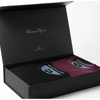 Pánský svetr Set pánských svetrů AUGUSTIO Marsala a Nero, 2 ks v dárkovém boxu