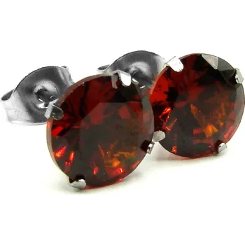 Náušnice RajSperku Náušnice z Chirurgické oceli s kamínkem 0,8 cm červené NS260128 dárkové balení zdarma