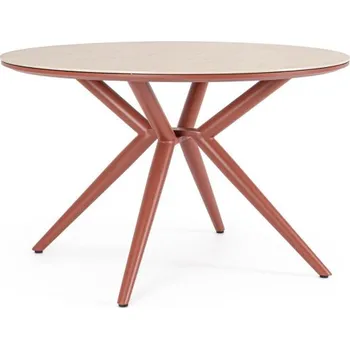 Zahradní stůl BIZZOTTO Kulatý zahradní stůl CABAS červený ø130 cm 0666125