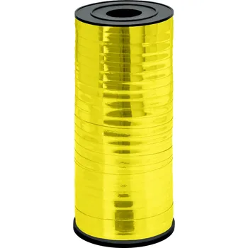 Balónek Lesklá plastová stuha na balónky a dárky zlatá 92 m