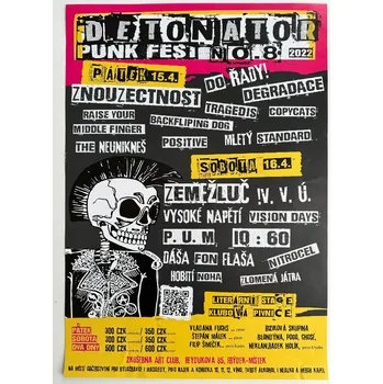 Plakát Detonator Punk Fest no8 - 2022 - Originální koncertní plakát (A2)