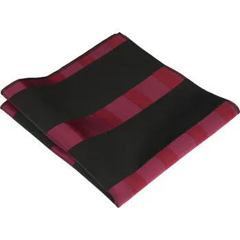 Látkový kapesník Černý pánský kapesníček s vínově červenými pruhy