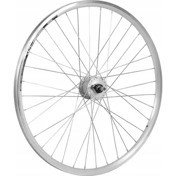 Zapletené kolo Přední kolo na kolo 26 palců s dynamem Shimano 3W, stříbrné, kónické