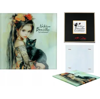 Obraz Carmani, skleněná podložka pod hrnek 11,5x11,5 cm - NATALIA BONILLA