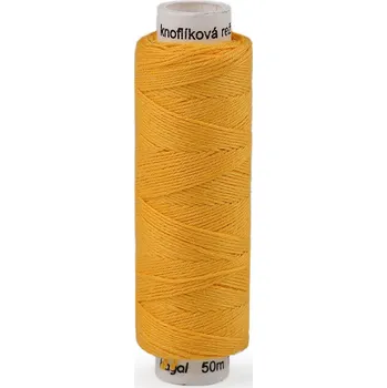 Nit Nitě lněné knoflíkové 50 m, střední, 127 žlutá tmavá