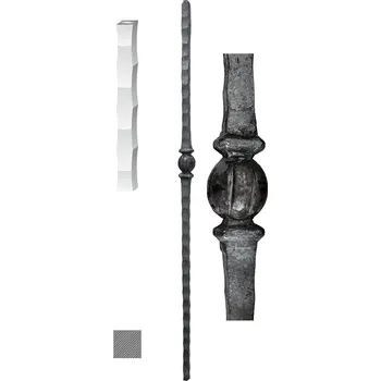 Zábradlí kovaný sloupek zábradlí 07 - 1200 mm, 25 x 25 mm, zdobený