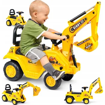 Odrážedlo BAGR NOČNÍK PRO DĚTI 2v1 VÝUKA ODRÁŽEDLO POHYBLIVÁ LŽÍCE XL