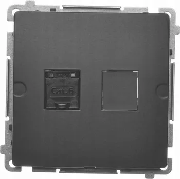 Elektrická zásuvka SIMON BASIC ZÁSUVKA POČÍTAČ. KAT6 RJ45 ČERNÁ MATNÁ