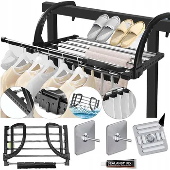 Sušák na prádlo Sušák na prádlo na balkon nerezová ocel nastavitelný 64-110 cm