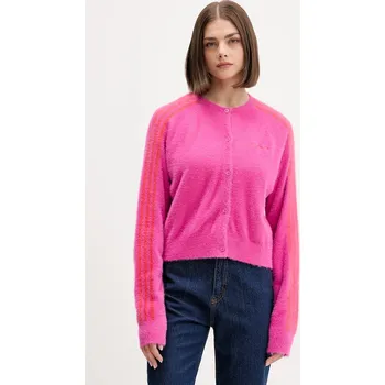 Dámský svetr Kardigan adidas Originals Fluffy Cardigan JW3645 růžová 42X, vel. S