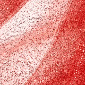 Party dekorace Třpytivý tyl na párty dekorace červený 30x900 cm