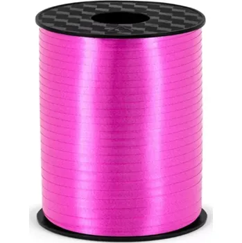 Stuha Plastová dekorační stuha fuchsiová na balonky 225 m