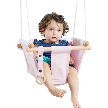 Hra na zahradu 2Kids Toys Dětská textilní houpačka 100% bavlna Růžová