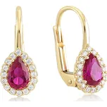 Lillian Vassago Zlaté patentové náušnice s barevnými a čirými