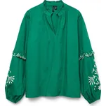 VERO MODA Halenka VMNOEL smaragdová / bílá