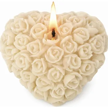 Svíčka Vonná svíčka Růžičkové srdíčko | 25 g | Svíčkománie3D | Barva: Bílá