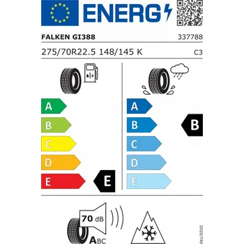 Letní osobní pneu Falken GI388 275/70R22.5 148/145 K pneumatika s přilnavostí na sněhu (3PMSF)
