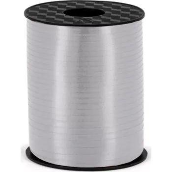 Stuha Stříbrná plastová stuha na balonky 458 m
