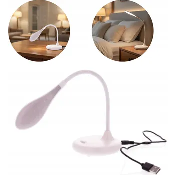 Lampička LED STOLNÍ LAMPA 33cm bílá na stůl noční stolek USB