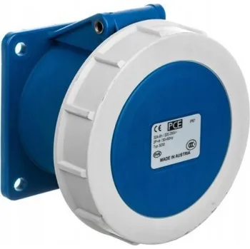 Elektrická zásuvka Zásuvka do panelu 32A 3P 230V /75x75/ modrá IP67 3232-6