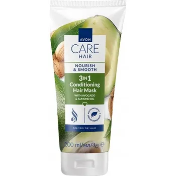 Vlasová regenerace Avon Care Hair 200 ml maska na vlasy s avokádem a mandlovým olejem
