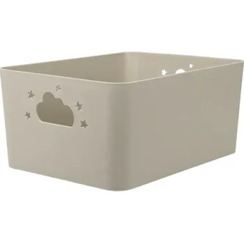 Úložný box ÚLOŽNÝ KOŠÍK Z PLASTU 26 X 17,4 X 11 CM BÉŽOVÝ