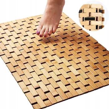 Koupelnová předložka Koupelnová předložka Severno Home hnědá 80x50 cm bambusová protiskluzová