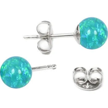 Náušnice NUBIS® Stříbrné opálové náušnice - 5 mm - NBP20-OP62