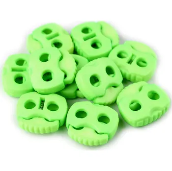 Brzdičky s dvěmi dírkami 20x20 mm, malé, 39 zelená elektrická