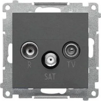 Elektrická zásuvka Anténní zásuvka nástěnná Kontakt-simon šedá