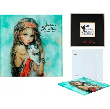 Obraz Carmani, skleněná podložka pod hrnek 11,5x11,5 cm - NATALIA BONILLA