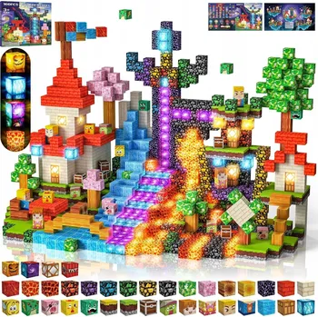 ostatní stavebnice STAVEBNICE MAGNETYCZNE BLOKI 100SZT MINECRAFT VZDĚLÁVACÍ DÁREK PRO DĚTI
