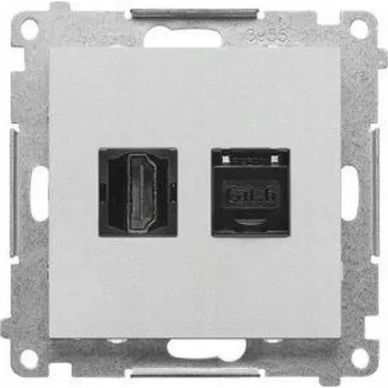 Elektrická zásuvka USB zásuvka do zdi Kontakt-simon šedá